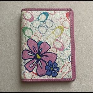 Coach Signature Floral Passport Holder